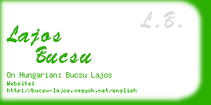 lajos bucsu business card